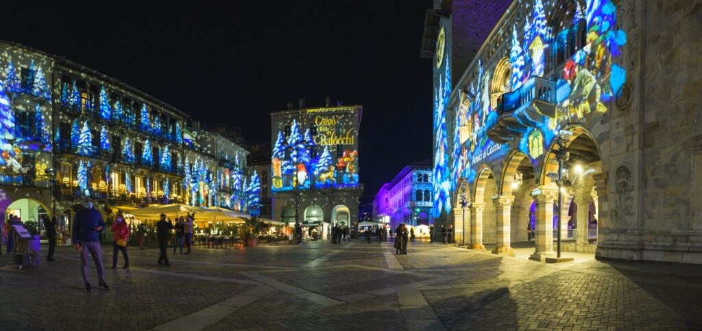 Christmas festival of lights in Como Italy