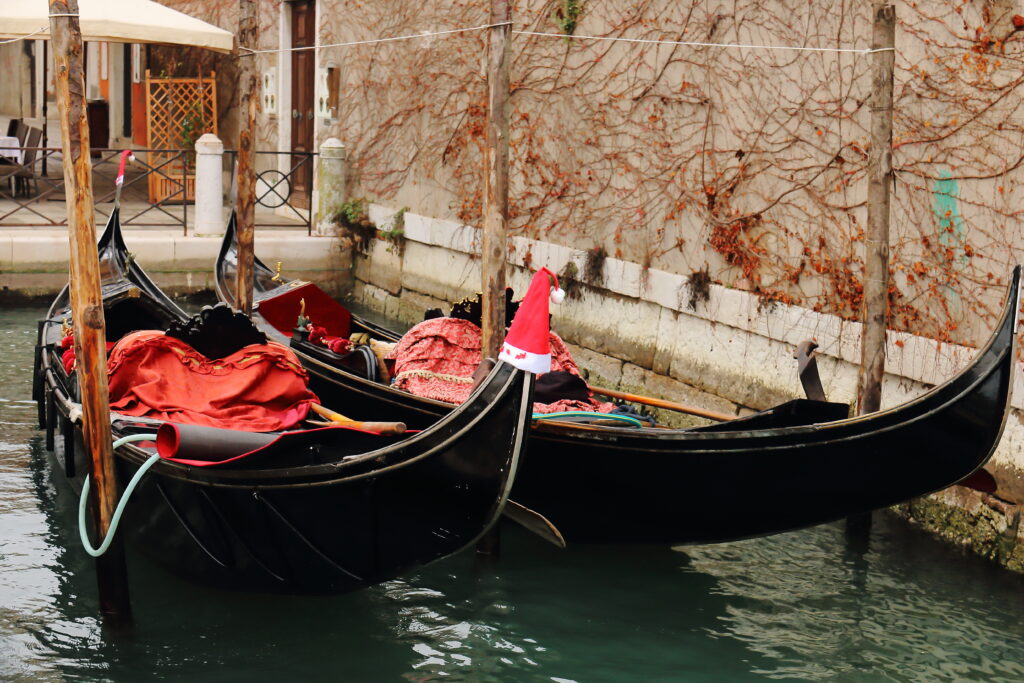 Gondola ride in Venice at Christmas 