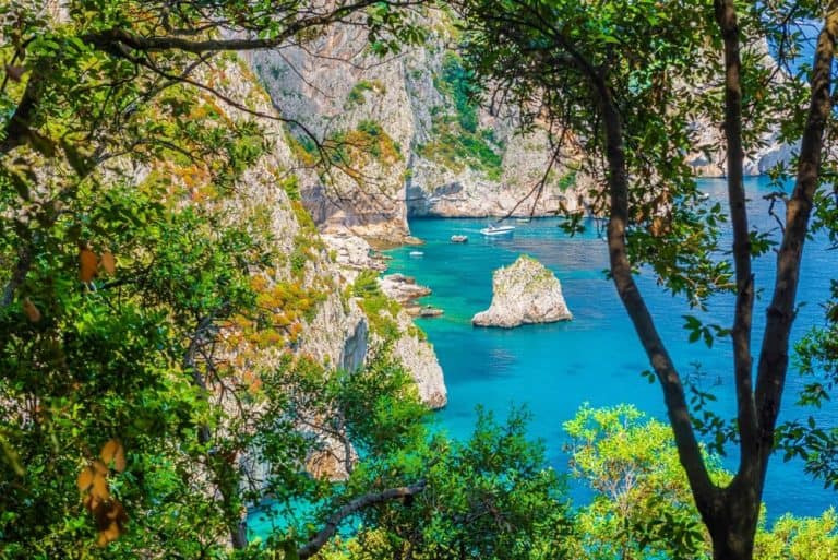 Rocks in a picturesque bay
